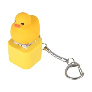 Custom Cartoon LED Duck Liquid Quacking Keychain Finger Fidget Pressure Reduction Toy