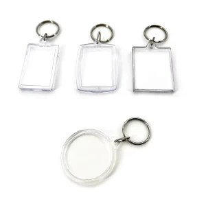 Custom Chinese Factory Clear Blank Square Transparent Photo Frame DIY Keychain Circle Acrylic Keychain