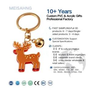 Custom Christmas Acrylic Shaker Keychain Sequins Pendant Custom Logo Image Bulk Christmas Activity Gift