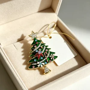 Custom Christmas Metal Enamel Brooch Pin for Light Luxury Jewelry Gifts and Fashion Accessories