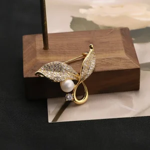 Custom Color Pearl Brooch For Brand Promotion Gift Corporate Event Jewelry Company Logo Decoration Business Accessory