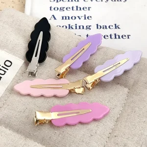 Custom Color Women 6cm Acrylic NO Crease Fashion Hair Barrette Cloud Duck Bill Clip for Makeup Styling