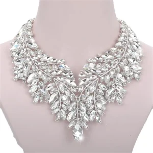 Custom Colorful Crystals Mixed Diamond Bridal Necklace Sets