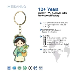 Custom Cool Fashionable Cute Anime Cartoon Flexible Acrylic Keychain Charm UV Printing Design Irregular Shape Business