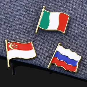 Custom Country Flags Enamel Pins American Soft Hard Flag Enamel Badge Metal Custom Soft Enamel Flag Lapel Pin for Clothes