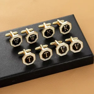 Custom Creative Personality French Cufflinks for Men A Z Logo Fashion Accessories for Engagement Wedding Party Anniversary Gift