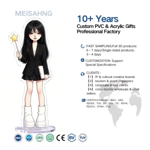 Custom Cute Cartoon Anime Acrylic Keychain UV Printing Waterproof Lightweight Irregular Shape Reticle Function Fashion Trend