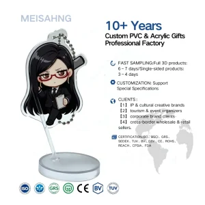Custom Cute Cartoon Anime Plastic Acrylic Keychain UV Printing Waterproof Lightweight Fashion Trend Business Gifts Souvenirs