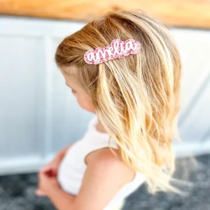 Custom Cute Double Layer Acrylic Name Hair Clip Dainty Personalized Hair Pin For Little Girls Daily