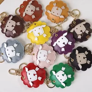 Custom Cute Leather Bag Pendant Animal Key Chain Charm Car Keyring Designer Keychains