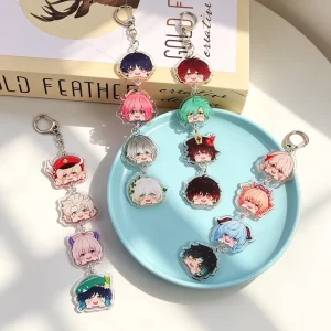 Custom Cute Long Key Chain Cartoon Acrylic UV Waterproof Lightweight for Star Idol Character String Bag Charms