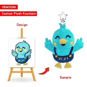 Custom Cute Mini Cartoon Plush Toy Keychain Plush Keychain Animal Bird Plush Keychain