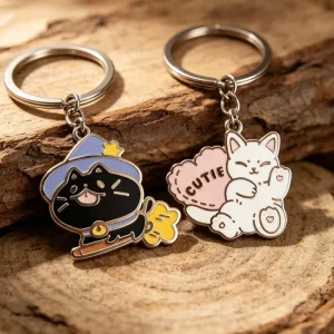 Custom Cute Pet Cat Decorative Bag Charm Accessory Gifts Metal Pendant Hard Enamel Key Chain