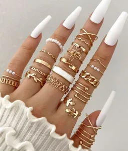 Custom Design 18K Gold Plated Titanium Steel Ring Durable Stainless Steel Fashion Jewelry for Women CMA Certified