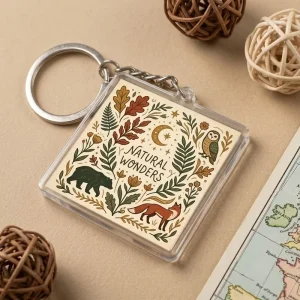 Custom Design Acrylic Keychain Personalized Size Keyring Bespoke Acrylic Pendant for Business Gifting