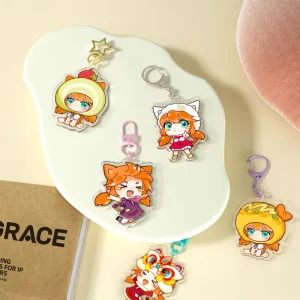 Custom Design Epoxy Resin Cute Shine Acrylic Key Chains Charm Acrylic Gift Make Your Own Logo Acrylic Keychains