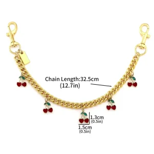 Custom Design Kawaii Cartoon Bag Charm For Women Vintage Cute Dinosaur Cherry Heart Pattern Alloy