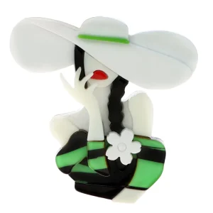 Custom Design Ladies High-end Garment Brooches Acrylic Acetate Silver Plated Cartoon Design Party Daily Use Women