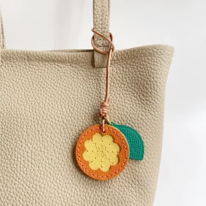 Custom Design Luxury Designer Leather Fruit Shape Bag Charms Purse Pendant Fashion Trendy Keychains Bag Decoration Accessories