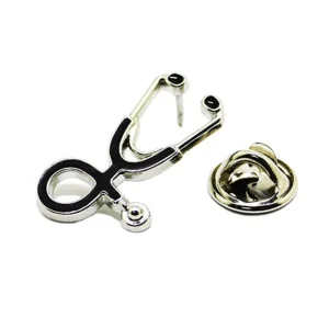 Custom Design Nursing Medical Treatment Stethoscope Enamel Lapel Pins Brooch Hard Metal Badge Custom Enamel Pins