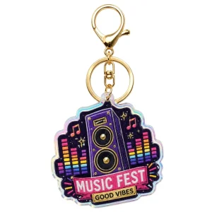 Custom Designer Bag Charm Plastic Keychain Luxury Handbag Accessories Musical Band Gift EYD