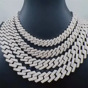 Custom Diamond Hiphop Jewelry 10mm Necklace VVS GRA Certified Moissanite 925 Silver Cuban Link Chain