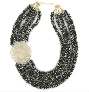 Custom Diamond Jewelry Manufacturer Custom Diamond Fashion Beads Statement Necklace Trendy