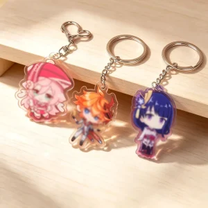 Custom Double Sided Cute Cartoon Acrylic Keychains UV Printed Anime K Idol Personal Photo Charms for Backpacks Phones