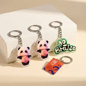 Custom Double Sided Printing Acrylic Charm Clear Epoxy Resin Anime Light Keychain Fashion Trend