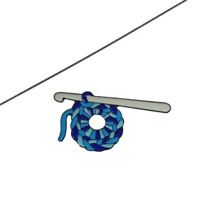 Custom Enamel Lapel Pin Crochet Hook Yarn Ball Design Metal Hard Enamel Pin Craft Brooch Custom Logo Knitter Gift Enamel Pin