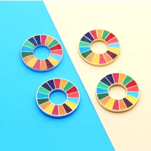 Custom Enamel Pin Fashion Metal Badge Dove of Peace UN Brooch Sustainable Development Goals Badge
