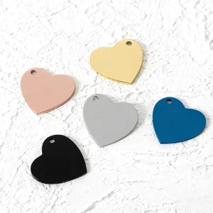 Custom Engravable Heart Stainless Steel Charm Blank Metal Pendants for Keychain DIY Jewelry Making