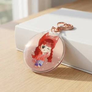 Custom Epoxy Acrylic Keychain Promotional Cartoon Gift Anime Holographic Plastic Keychains Custom Logo Acrylic Charms