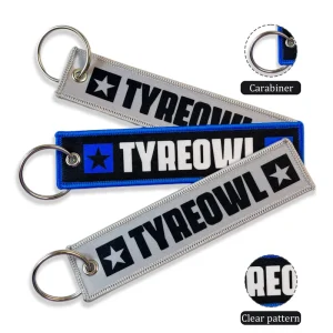 Custom Fashion Fabric Sublimation Printed Keytag Woven Logo Flight Fabric Jet Tag Car Keychain Anime Keychain