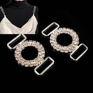 Custom Fashion Metal Rhinestone Chain Link Ring Swimwear Accessories Dress Connector Women’s Suspender Chain