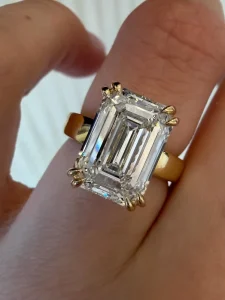 Custom Fashion Rings Fine Jewelry Rings 18K Gold Ring CVD IGI Certificate Lab Grown Diamonds Emerald Cut Engagement Ring Women