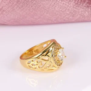 Custom Fashion Rings Latest Finger Designs jewellery 18K Gold Plated Classic Italian Jewelry Stainless Steel Ring for Women