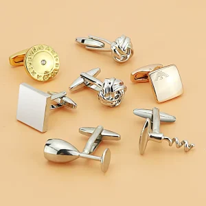 Custom Fashion Stainless Steel Cufflinks Set for Men Women Tuxedo Shirt Studs Business Engagement Christmas Party Jewelry Gift