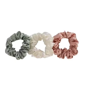Custom Fashion Vintage Ruched Silk Scrunchies with Animal Print Hair Ties