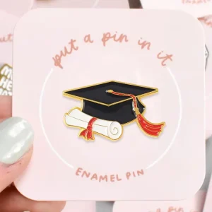 Custom Female Fashion Brooch for Graduation Season Cute Bachelor Hat Flowers Metal Badge Accessories for Clothing Metal Crafts