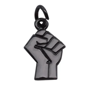 Custom Fist Logo Metal Pendant Necklace Blanks Handmade Tags Gunmetal Metal Name Hang Charms for Keyring