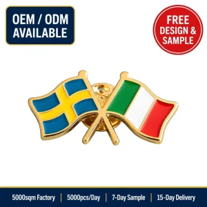 Custom Flag Lapel Pin Soft Enamel Die Cut Metal Country Badge Brooch OEM Factory Free Design Sample