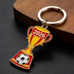 Custom Football Metal Keychain with Soft Enamel Finish Fashion Cartoon Design Personalized Logo & Charm