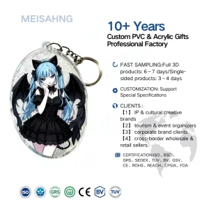 Custom Game Character Acrylic Keyring Custom Anime OC Figure Printed Acrylic Charm Cartoon Peripheral Bag Accessory