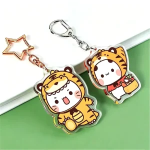 Custom Glitter Epoxy Acrylic Keychain Charms Clear Double Sided Printing Plastic Key Chain Holographic Acrylic Keychain Custom