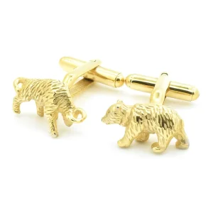 Custom Gold Bull Bear Cufflinks Set Men’s Suit Shirt Fashion Accessory Trendy Wedding Tuxedo Jewelry Gift
