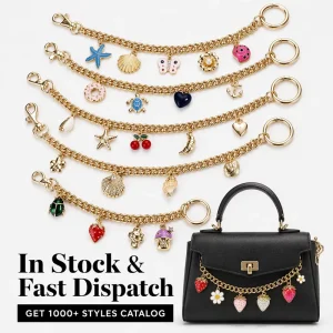 Custom Gold Butterfly Flower Bag Charms for Handbags Chain Decorative Fashion Accessory Pendant Keychain Gift for Women