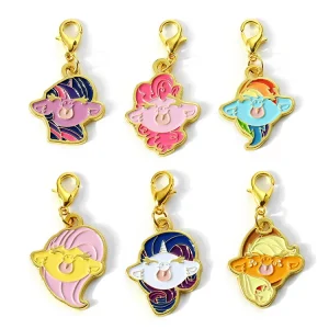 Custom Gold Plated Enamel Logo Kawaii Keychains Cute Anime Lobster Clasp Keychain Bag Charms Manufacturer Keychains for Bag
