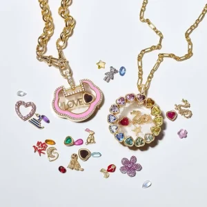 Custom Gold Plated Heart Locket Necklace Openable Glass Box Interchangeable Zircon Flower Sun Charm DIY Jewelry Women