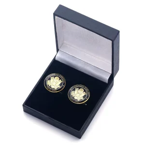 Custom Gold Plated Metal Soft Enamel Logo Coated Epoxy Fashion Cuff Links Tie Clips
